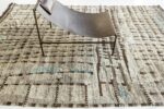 Border Of Nature Tones Textured Modern Distressed Rug 60714 by Nazmiyal Antique Rugs