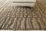 Border Of Textured Brown Modern Distressed Rug 60692 by Nazmiyal Antique Rugs