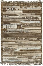 Brown Earth Tones Modern Distressed Rug 60690 by Nazmiyal Antique Rugs