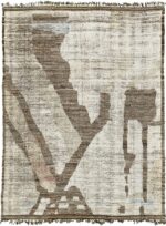 Brown Tones Modern Distressed Rug 60682 by Nazmiyal Antique Rugs