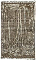 Charcoal Brown Modern Distressed Rug 60699 by Nazmiyal Antique Rugs