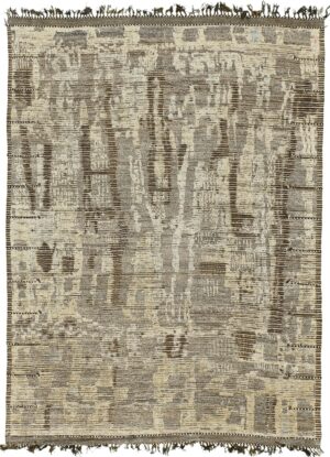 Charcoal Brown Modern Distressed Rug 60704 by Nazmiyal Antique Rugs