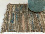 Corner Of Brown Blue Modern Distressed Rug 60684 by Nazmiyal Antique Rugs