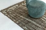 Corner Of Charcoal Brown Modern Distressed Rug 60699 by Nazmiyal Antique Rugs