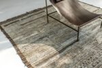 Corner Of Earthy Tones Modern Distressed Rug 60678 by Nazmiyal Antique Rugs