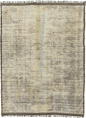 Earth Tones Decorative Modern Distressed Rug 60709 by Nazmiyal Antique Rugs