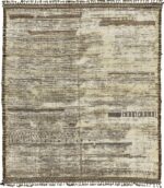 Earthy Tones Modern Distressed Rug 60678 by Nazmiyal Antique Rugs
