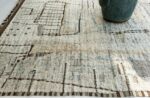 Field Of Cream Modern Distressed Rug 60681 by Nazmiyal Antique Rugs