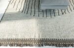 Fringe Of Ivory Minimalist Design Modern Boho Chic Rug 60710 by Nazmiyal Antique Rugs