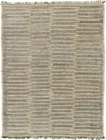 Geometric Beige Brown Modern Distressed Rug 60702 by Nazmiyal Antique Rugs
