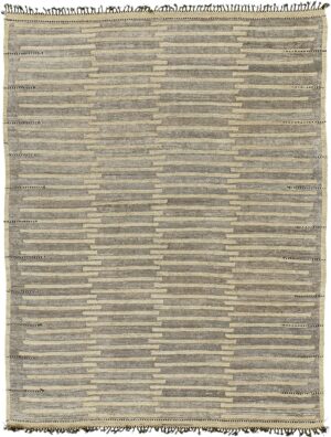 Geometric Beige Brown Modern Distressed Rug 60702 by Nazmiyal Antique Rugs