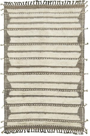 Ivory Gray Modern Boho Chic Rug 60675 by Nazmiyal Antique Rugs
