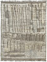 Ivory Gray Modern Distressed Rug 60693 by Nazmiyal Antique Rugs