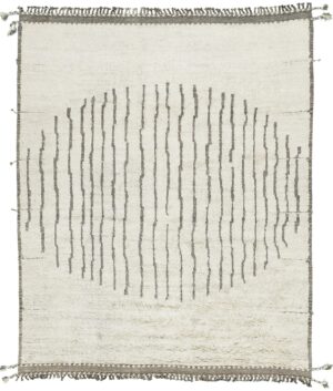 Ivory Minimalist Design Modern Boho Chic Rug 60710 by Nazmiyal Antique Rugs