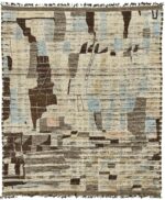 Nature Inspired Colors Modern Distressed Rug 60700 by Nazmiyal Antique Rugs