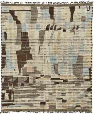 Nature Inspired Colors Modern Distressed Rug 60700 by Nazmiyal Antique Rugs