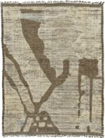 Nature Inspired Modern Distressed Rug 60706 by Nazmiyal Antique Rugs