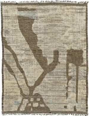 Nature Inspired Modern Distressed Rug 60706 by Nazmiyal Antique Rugs