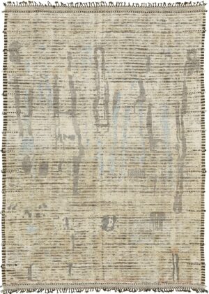 Primitive Design Modern Distressed Area Rug 60668 by Nazmiyal Antique Rugs