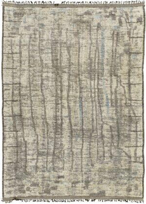 Primitive Design Modern Distressed Rug 60670 by Nazmiyal Antique Rugs