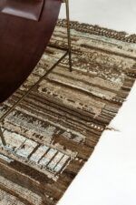 Side View Of Brown Earth Tones Modern Distressed Rug 60690 by Nazmiyal Antique Rugs