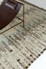 Side View Of Light Gray Modern Distressed Rug 60689 by Nazmiyal Antique Rugs