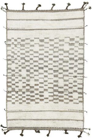 Soft Ivory Wool Textured Modern Boho Chic Rug 60676 by Nazmiyal Antique Rugs