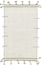 Solid Ivory Modern Boho Chic Rug 60677 by Nazmiyal Antique Rugs