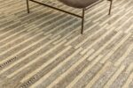Texture Of Geometric Beige Brown Modern Distressed Rug 60702 by Nazmiyal Antique Rugs