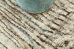 Texture Of Ivory And Blue Modern Distressed Rug 60685 by Nazmiyal Antique Rugs