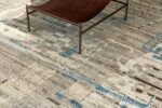 Texture Of Taupe And Blue Modern Distressed Rug 60687 by Nazmiyal Antique Rugs