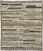 Textured Earth Tones Modern Distressed Rug 60703 by Nazmiyal Antique Rugs