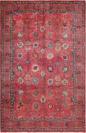 Vase Design Vintage Persian Tabriz Rug 70933 by Nazmiyal Antique Rugs