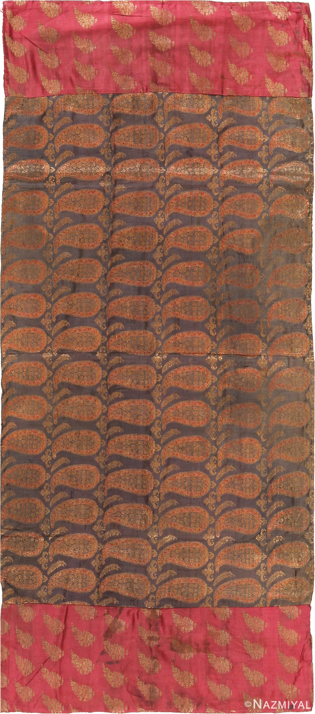 18th Century Antique Persian Silk Embroidery Textile 70852 by Nazmiyal Antique Rugs