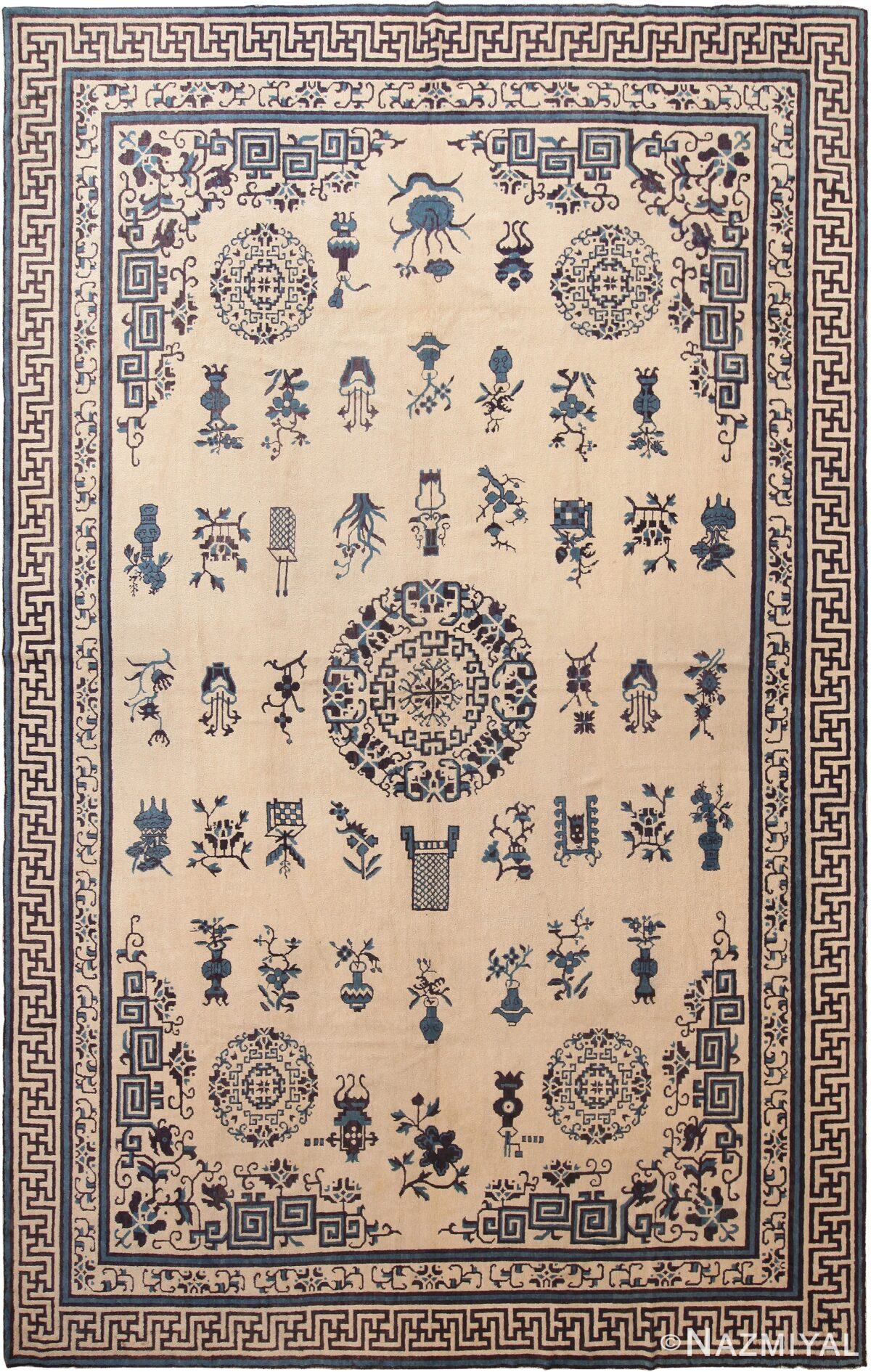 18th Century Large Antique Chinese Ningxia Rug 70812 by Nazmiyal Antique Rugs