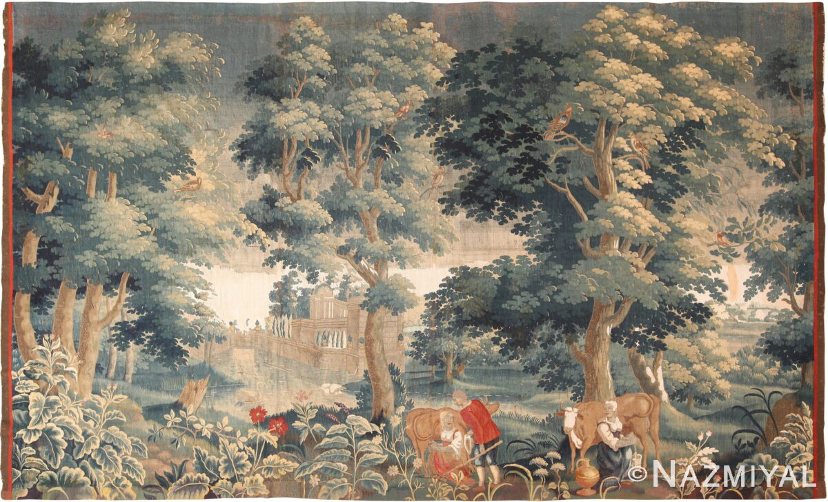 18th Century Silk And Wool Antique French Tapestry 70872 by Nazmiyal Antique Rugs