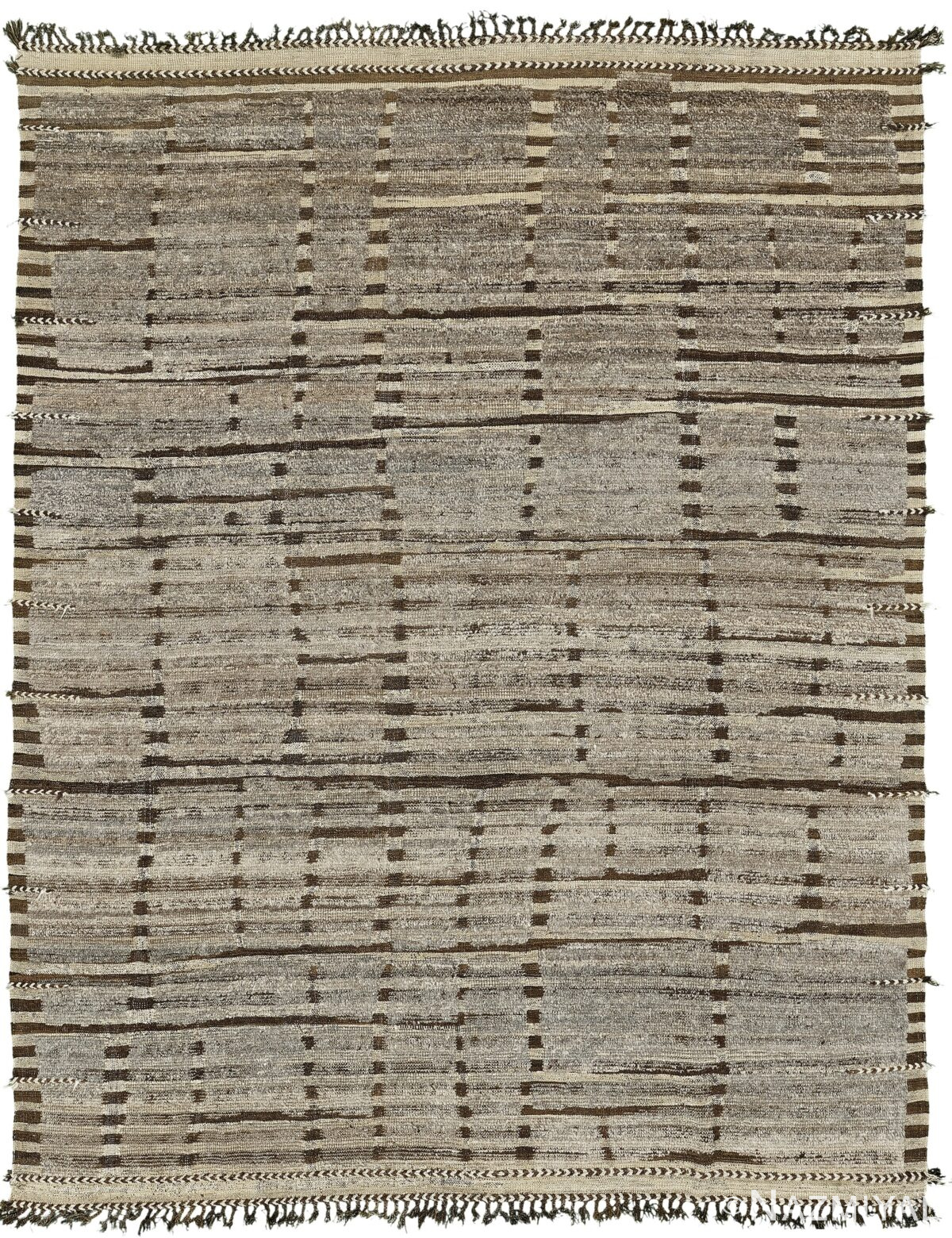 Brown Modern Distressed Rug 60716 by Nazmiyal Antique Rugs