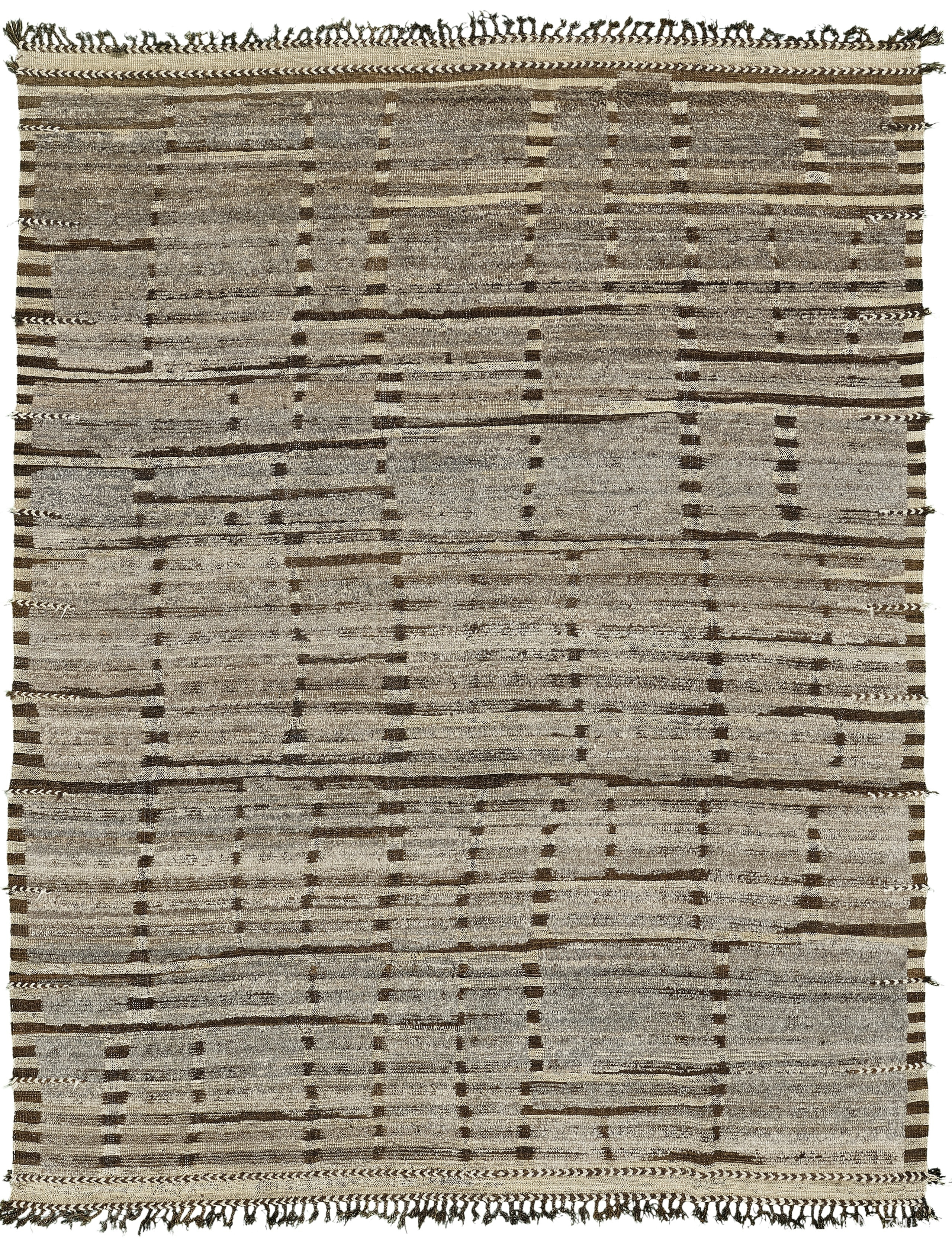 Brown Modern Distressed Rug 60716 by Nazmiyal Antique Rugs