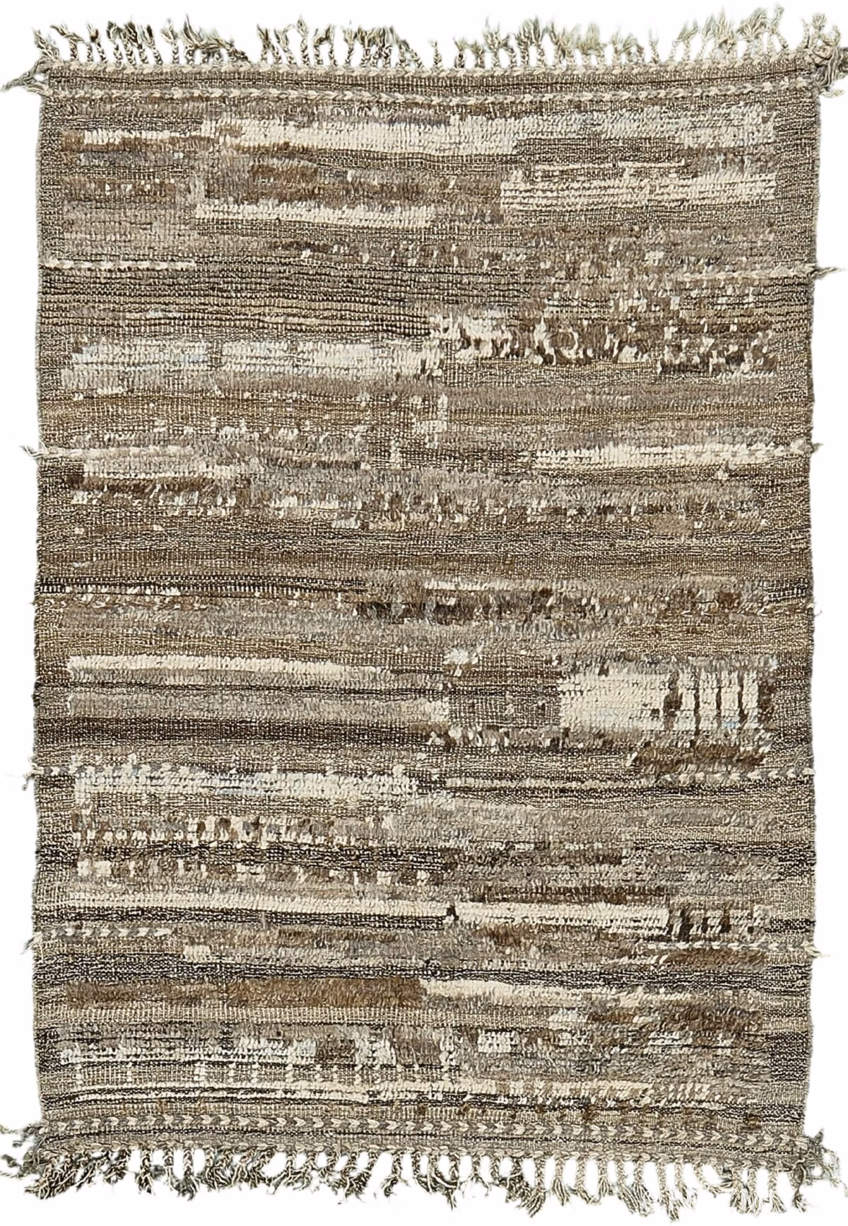 Brown Tones Modern Distressed Rug 60680 by Nazmiyal Antique Rugs