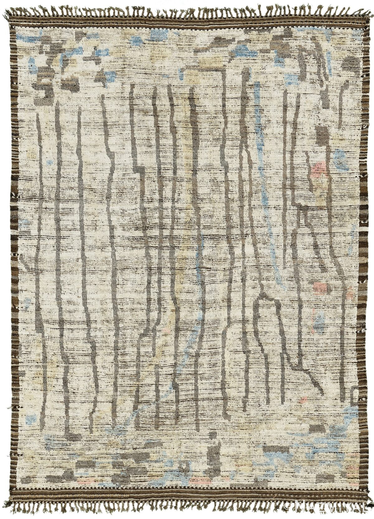 Decorative Modern Distressed Rug 60715 by Nazmiyal Antique Rugs