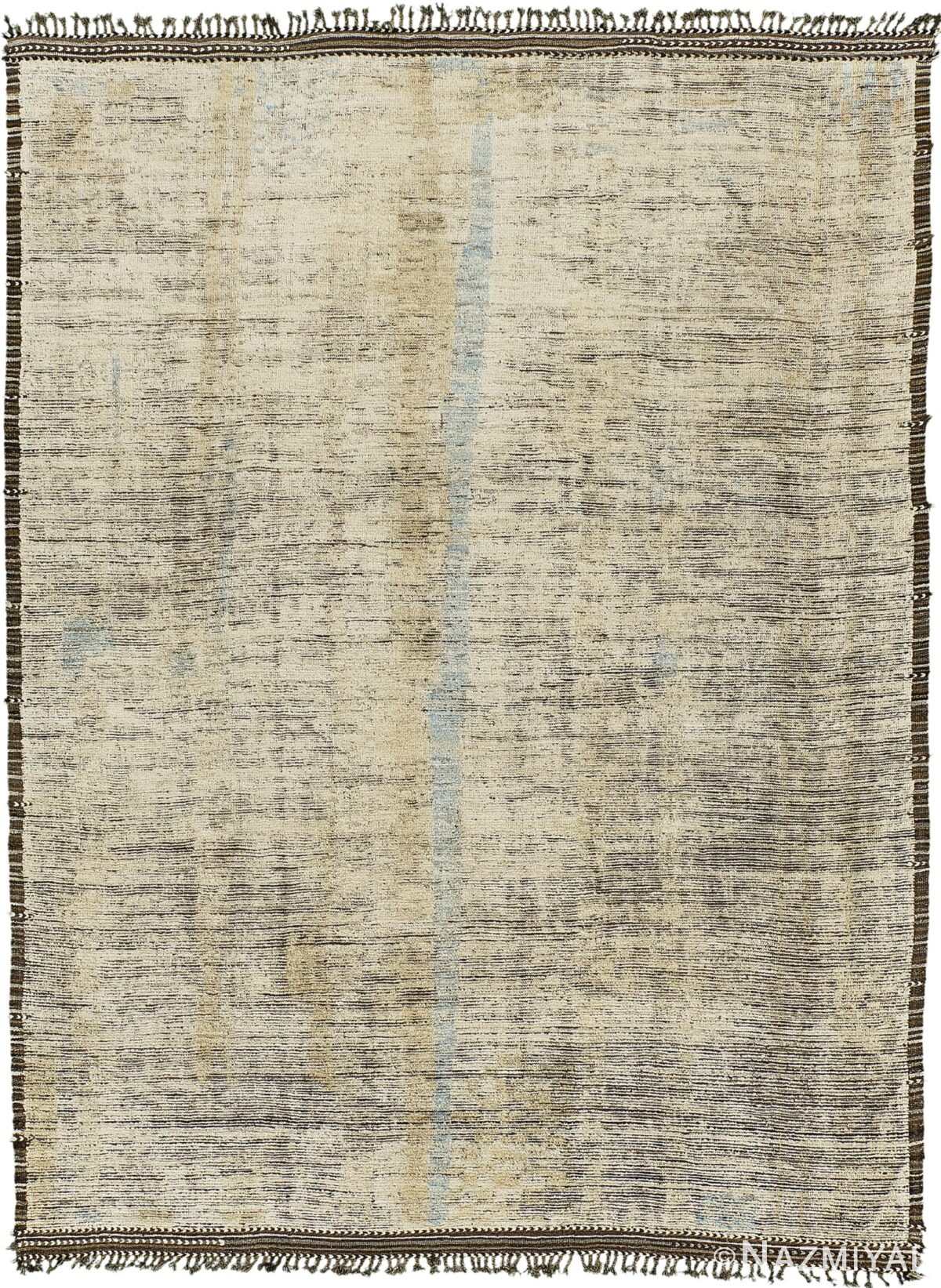 Earth Tones Decorative Modern Distressed Rug 60709 by Nazmiyal Antique Rugs
