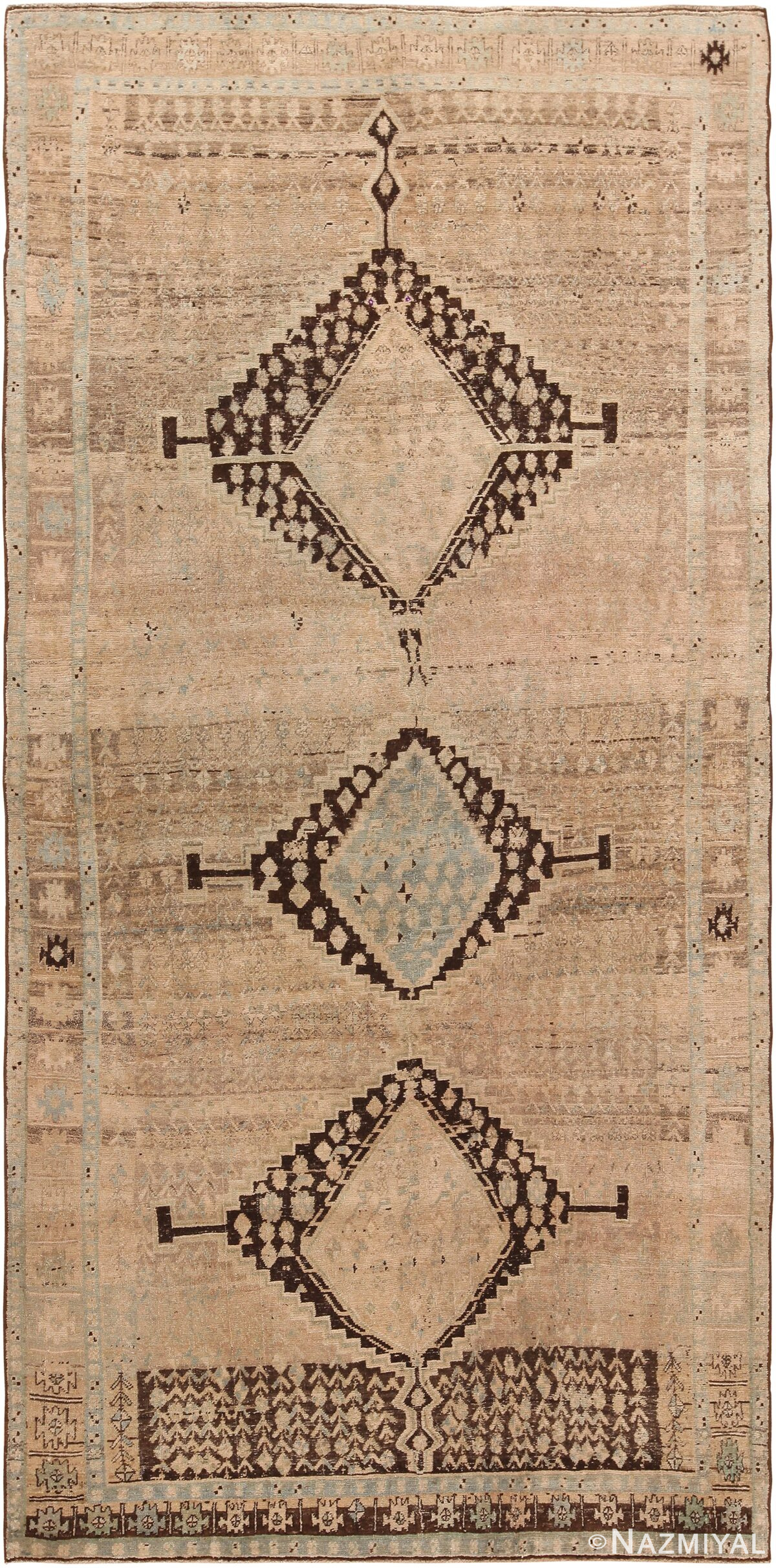 Gallery Size Antique Persian Bidjar Rug 60530 by Nazmiyal Antique Rugs