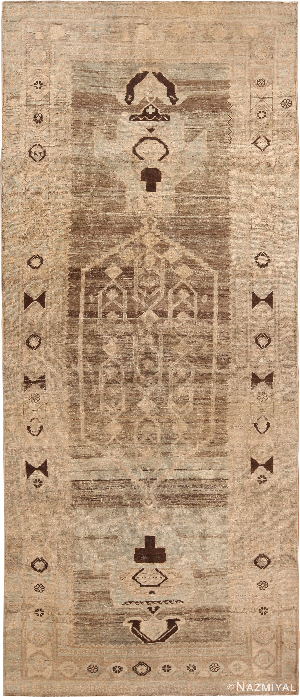 Geometric Antique Persian Bidjar Runner Rug 60527 by Nazmiyal Antique Rugs