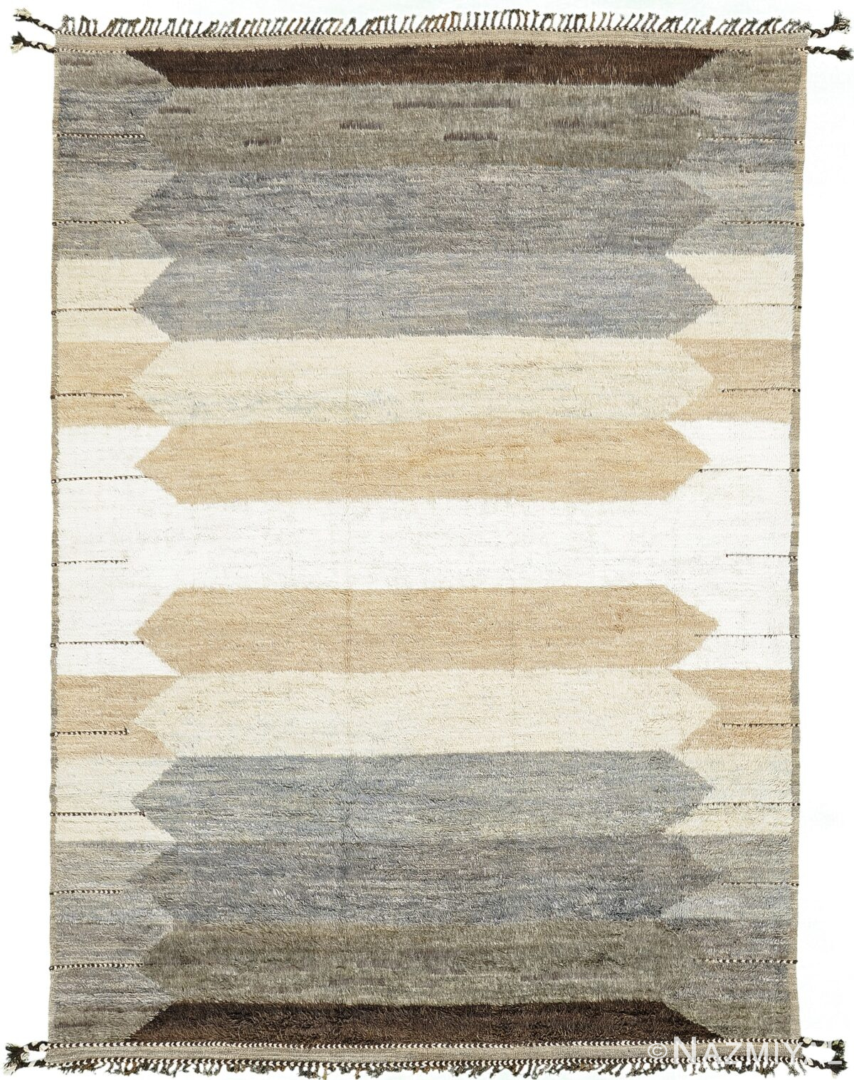 Geometric Earth Tones Boho Chic Rug 60673 by Nazmiyal Antique Rugs