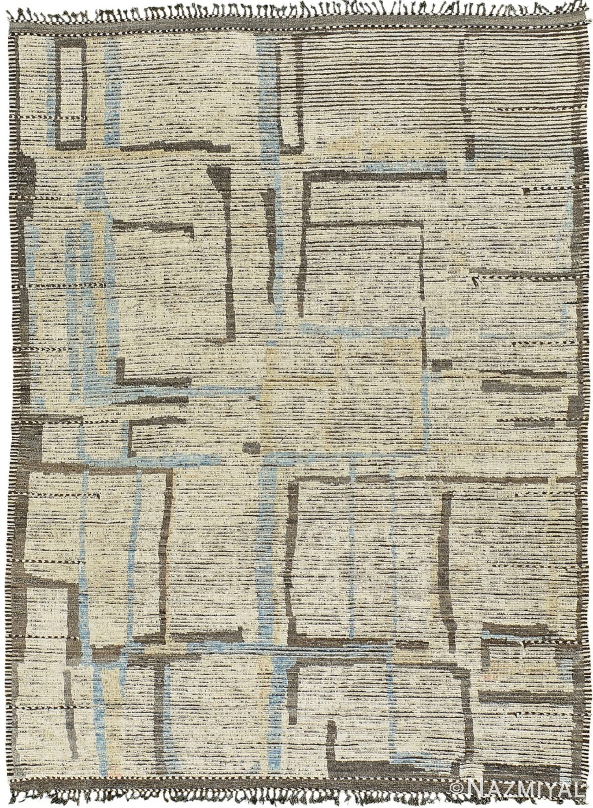 Geometric Modern Distressed Area Rug 60696 by Nazmiyal Antique Rugs