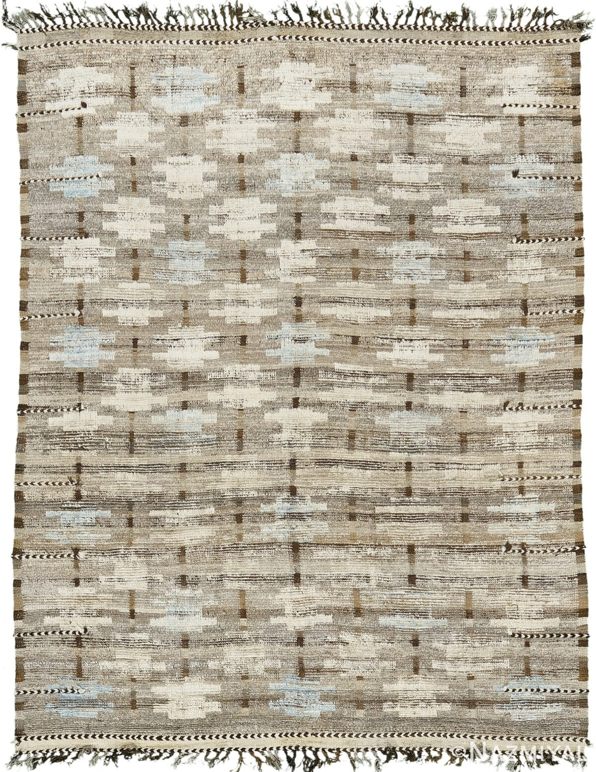 Geometric Modern Distressed Rug 60683 by Nazmiyal Antique Rugs