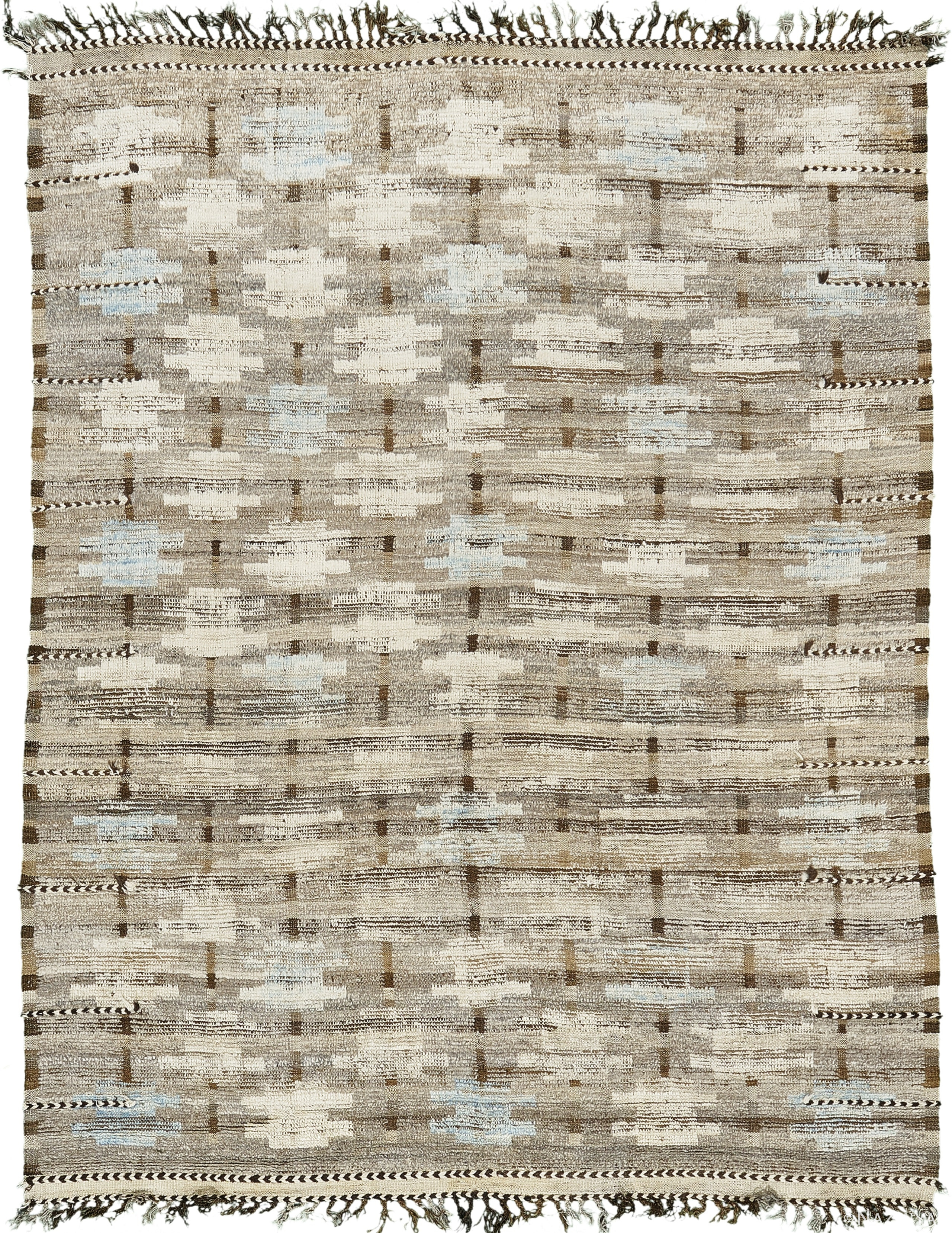 Geometric Modern Distressed Rug 60683 by Nazmiyal Antique Rugs