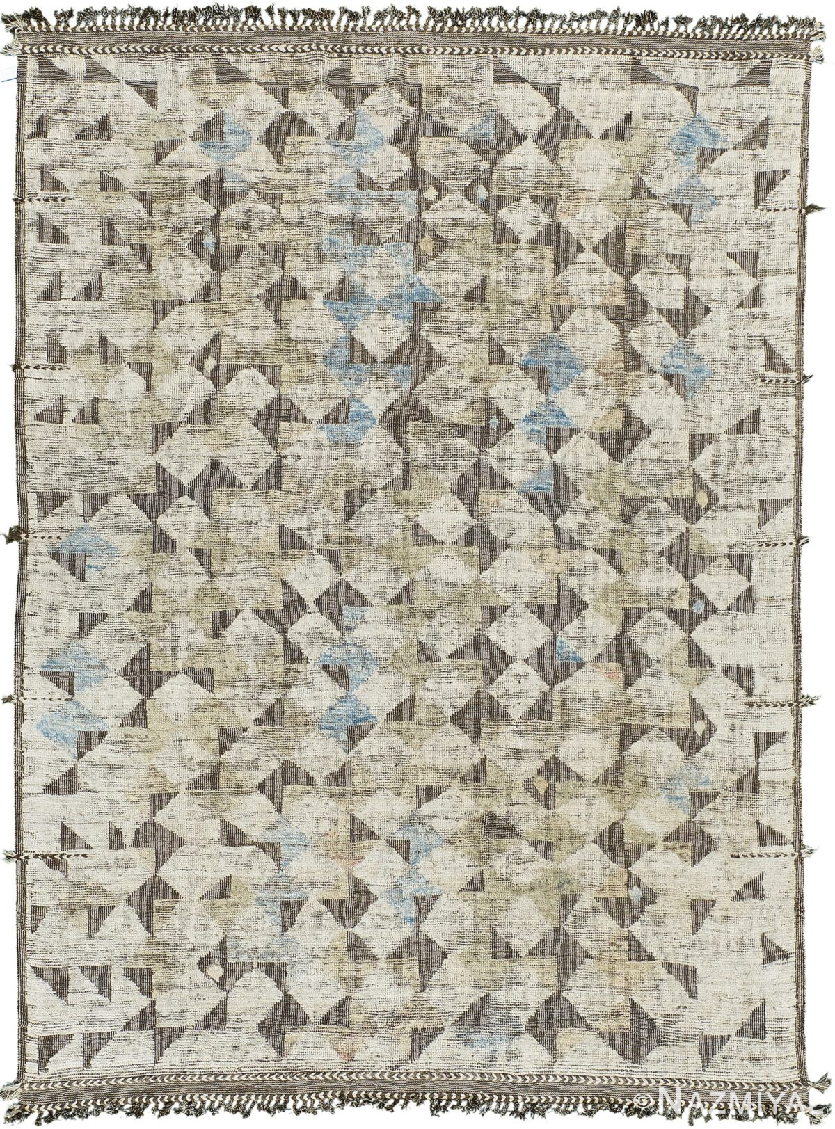 High Low Pile Modern Distressed Rug 60701 by Nazmiyal Antique Rugs