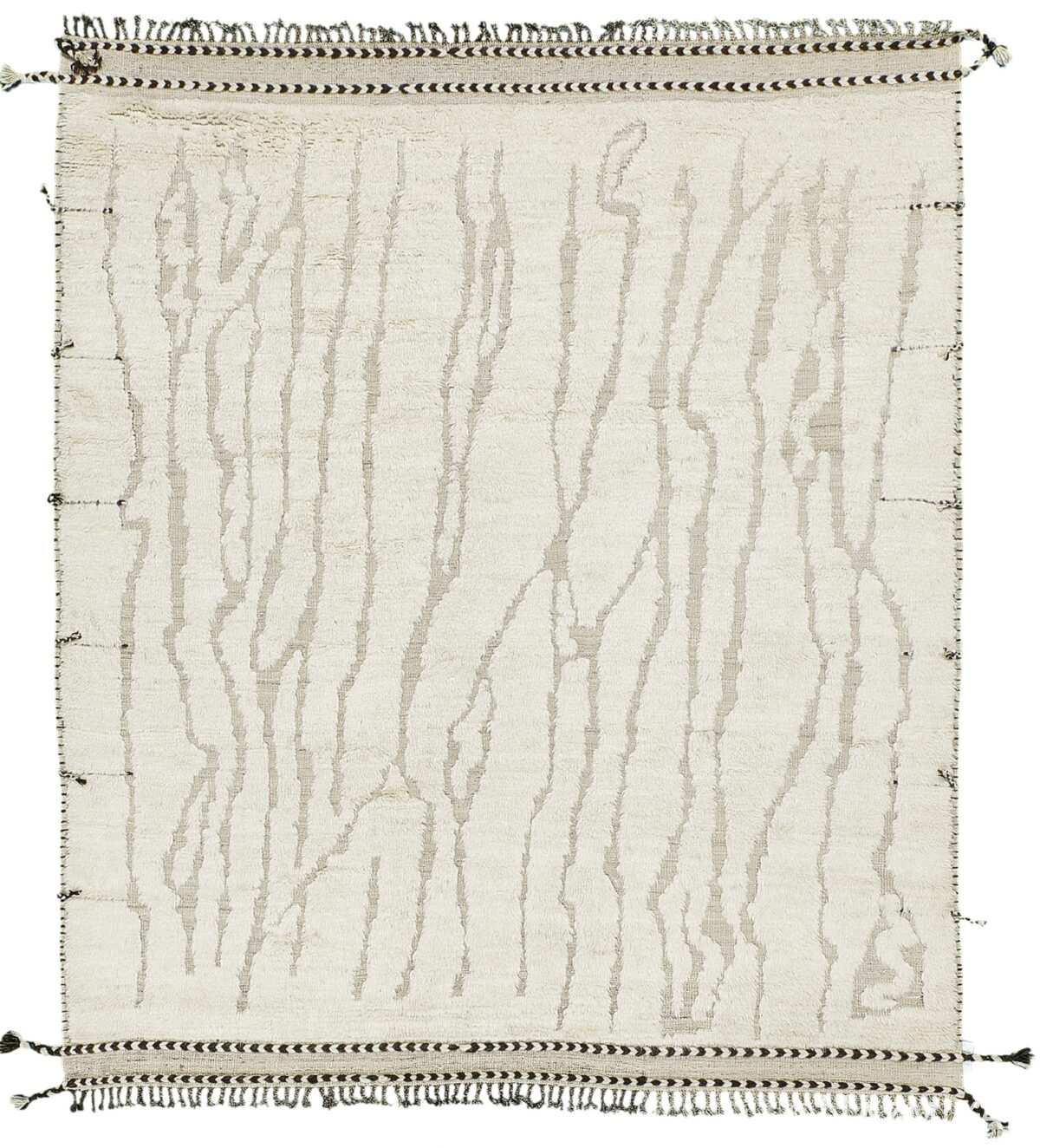 Ivory Textured Modern Boho Chic Rug 60694 by Nazmiyal Antique Rugs