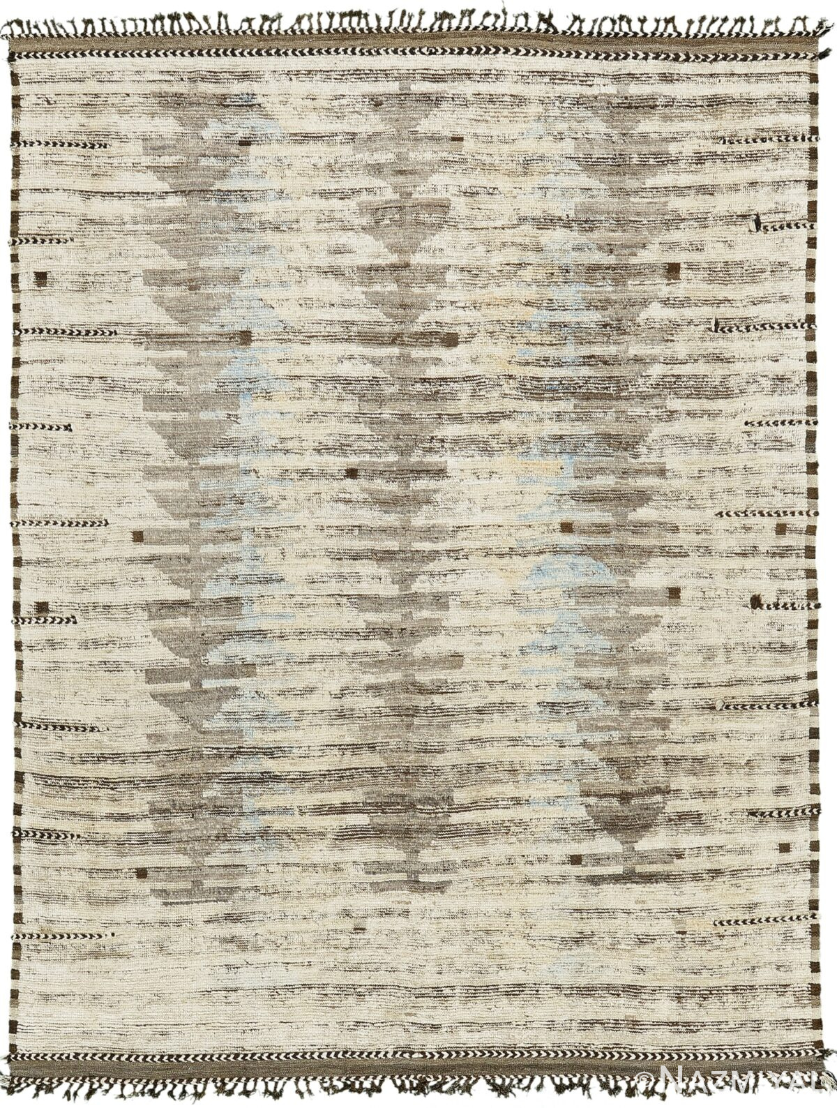 Light Gray Modern Distressed Rug 60689 by Nazmiyal Antique Rugs